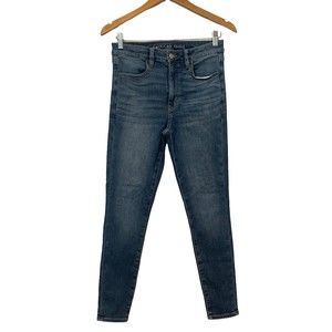 AMERICAN EAGLE NEXT LEVEL STRETCH SUPER HI RISE JEGGING SKINNY JEANS 6 SHORT